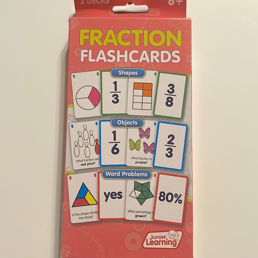 NEW: FRACTION flash cards. 162 cards